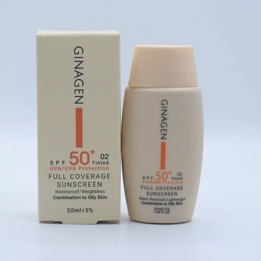 کرم ضد آفتاب رنگی پوست چرب SPF50 (02) ژیناژن