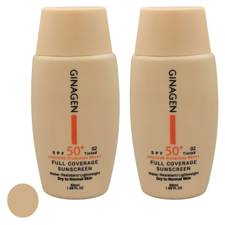 کرم ضد آفتاب رنگی پوست خشک SPF50 (02) ژیناژن