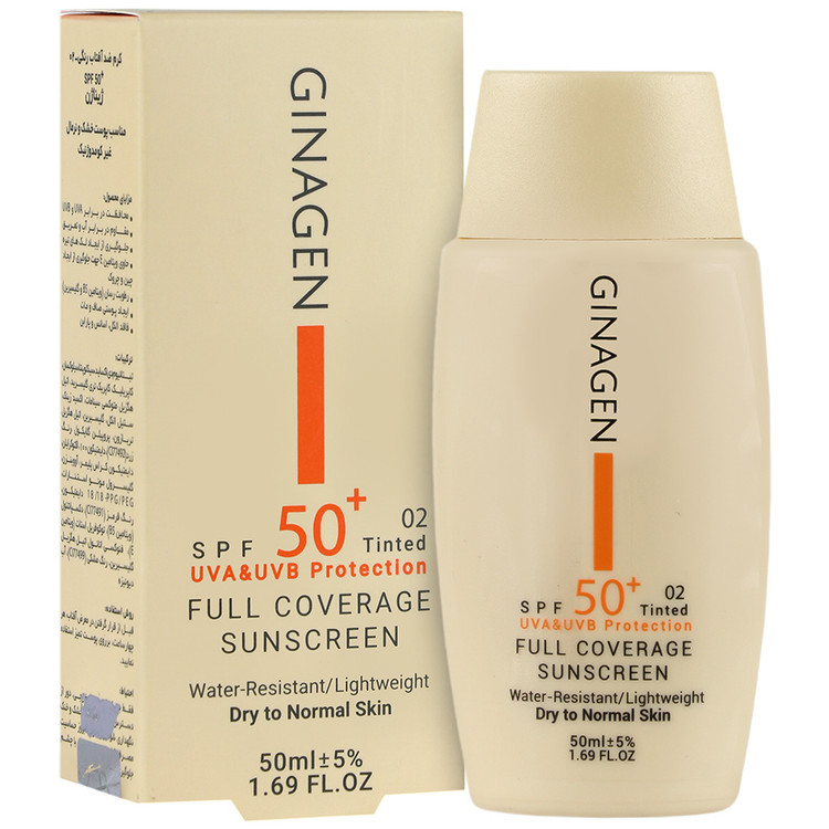 کرم ضد آفتاب رنگی پوست خشک SPF50 (02) ژیناژن